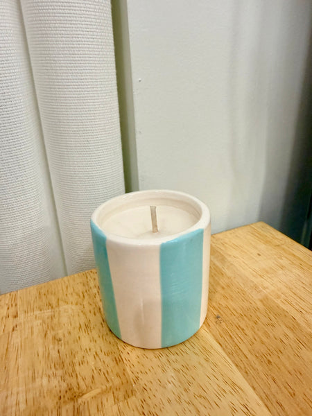 Bougie artisanale à rayures larges rechargeable