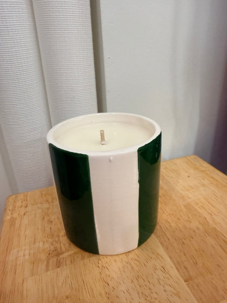 Bougie artisanale à rayures larges rechargeable
