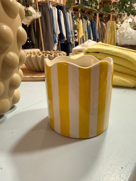 Bougie artisanale à rayures larges rechargeable