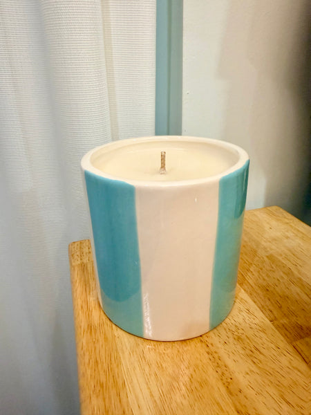 Bougie artisanale à rayures larges rechargeable