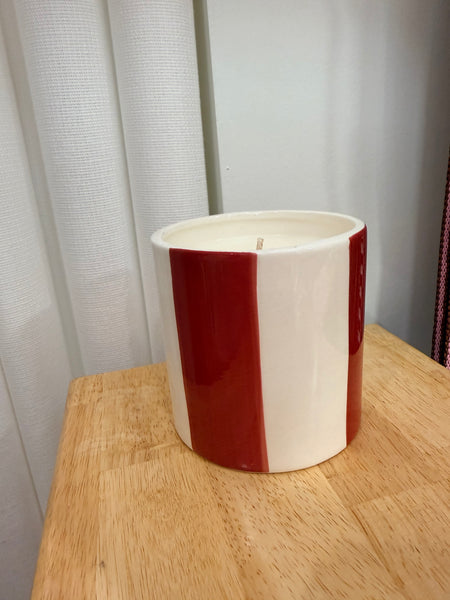 Bougie artisanale à rayures larges rechargeable