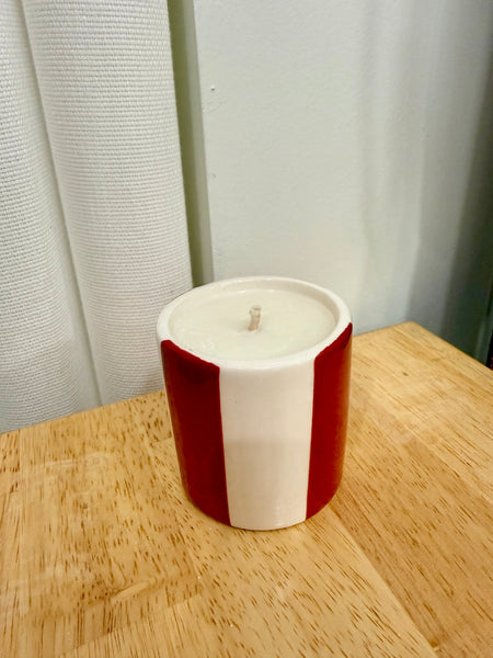 Bougie artisanale à rayures larges rechargeable