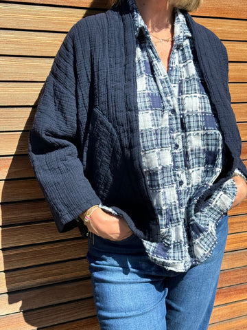 Chemise Patchwork bleue