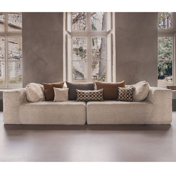 Coussin Velours et Lin Bi-Face