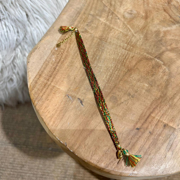 Bracelet Plat Pompon Bohème