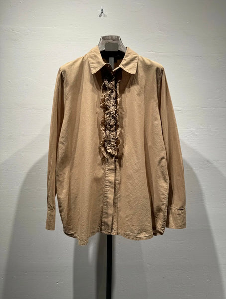 Chemise à Col en Voile de Coton Froufrou