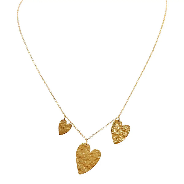 Collier chaine plaqué or et 3 coeurs Alma Sophie Deschamps