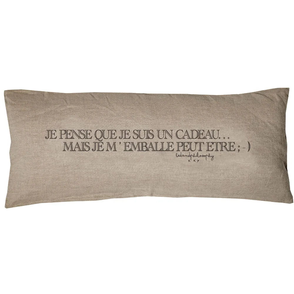 Coussin à message en lin