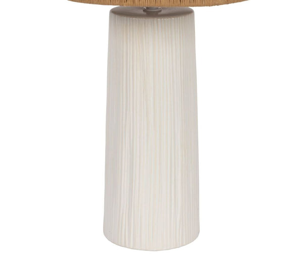 Lampe lignes écru en céramique