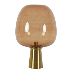 Lampe de Table en verre brun et bronze