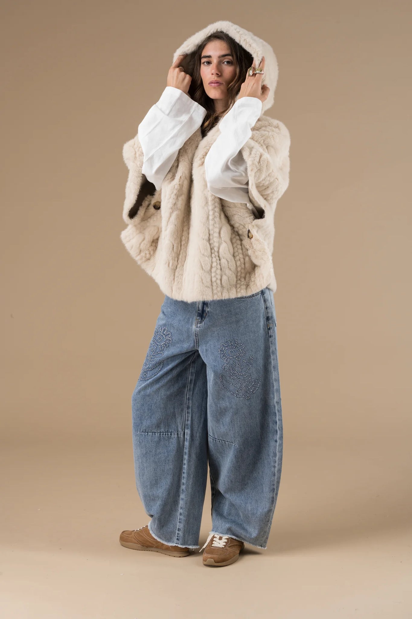 Manteau en Fausse Fourrure Abella