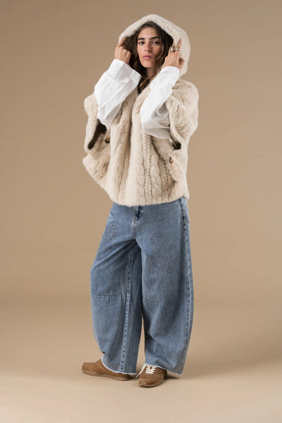 Manteau en Fausse Fourrure Abella