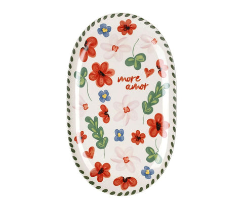 Plat Ovale à Fleurs