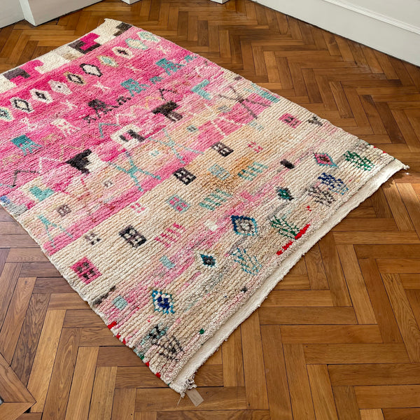 Tapis Boujad vintage STELLA dégradé de rose